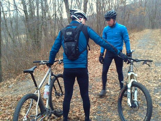 DV and Joe on the trail Ready for some mountain biking
