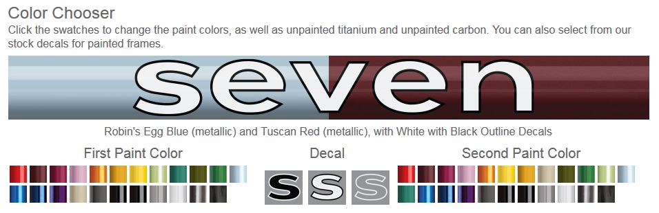 paint and decal choices