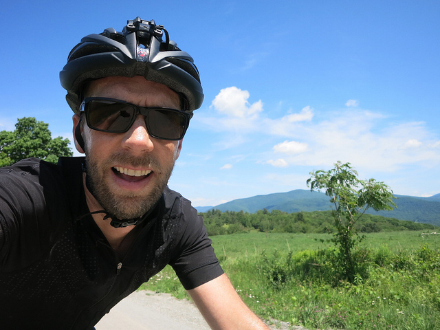 Matt Roy smiling on the ride
