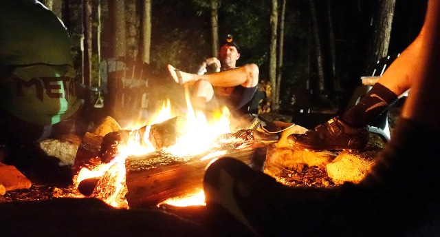Drying Feet and Shoes at the Dusk to Dawn Ride