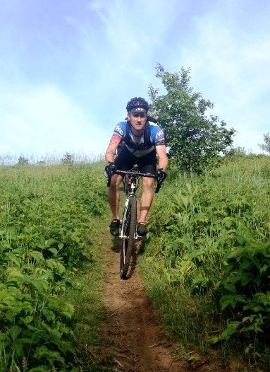 John Lewis on singletrack