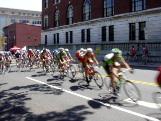 Riders raced 50 laps on the closed city loop