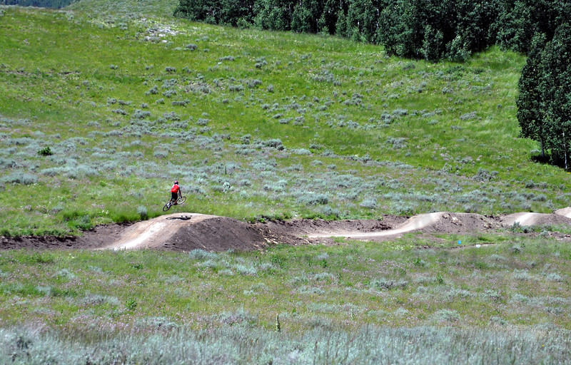 Mountain biker doing a jump
