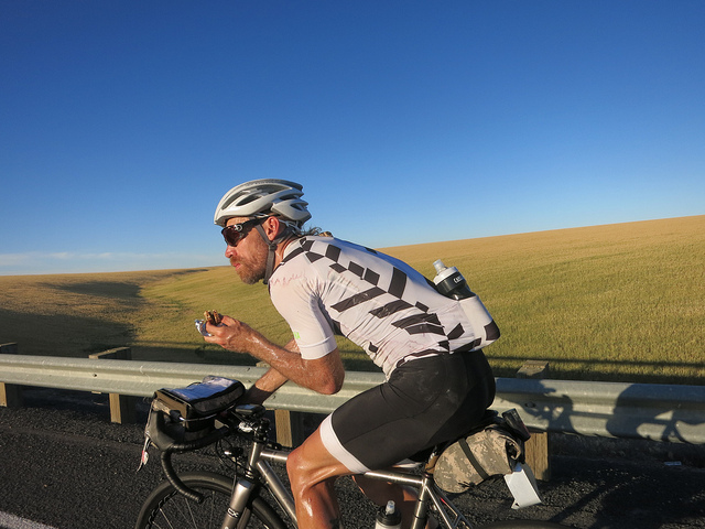 David Refuels While Riding