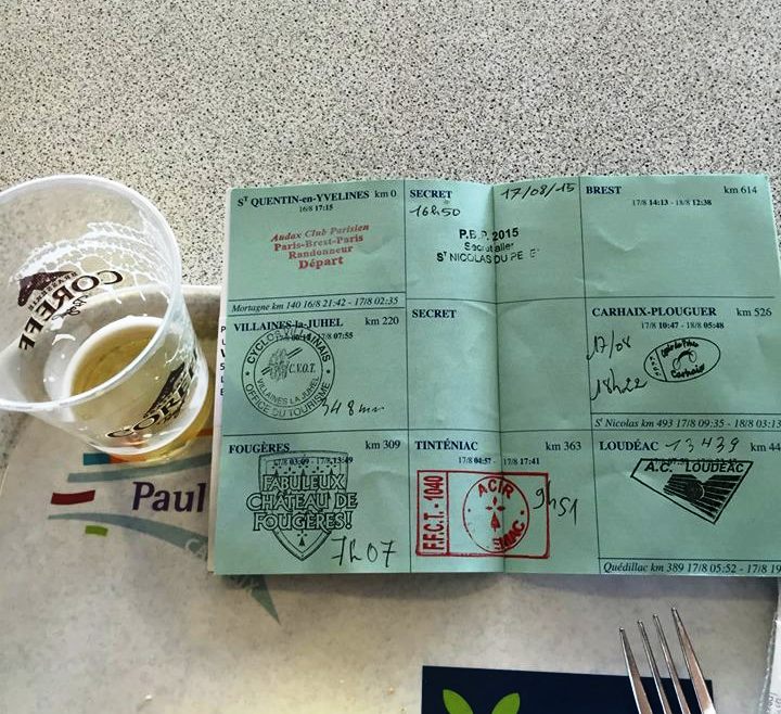 Logbook with stamps