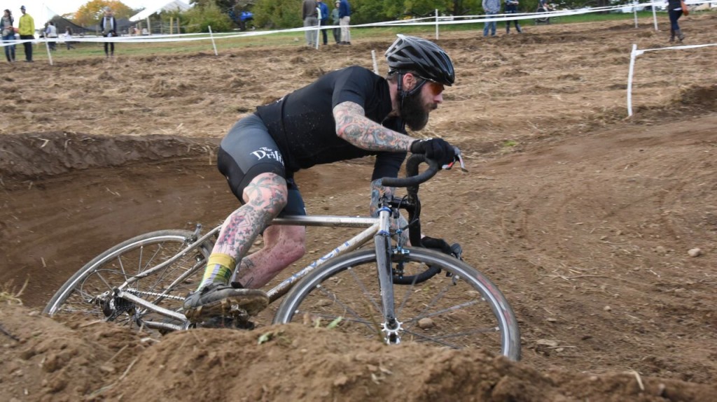 Brad rides a berm