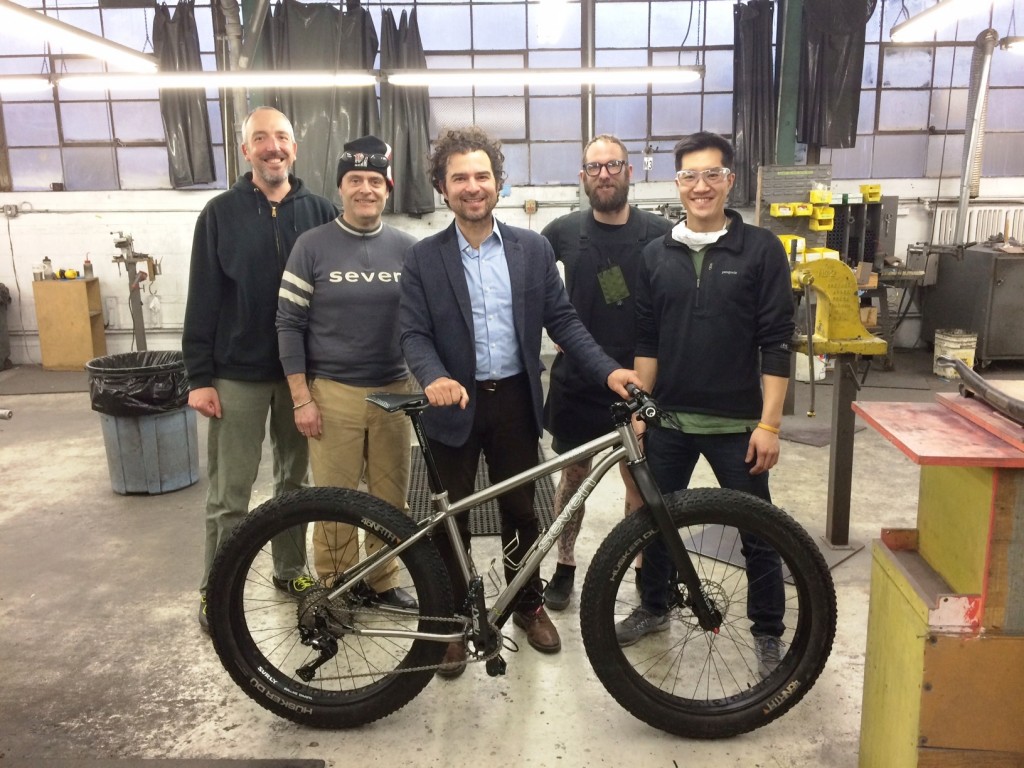 Joe Cruz poses with his new Treeline SL and the team at Seven