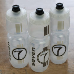 set of three Seven water bottles in cream and copper