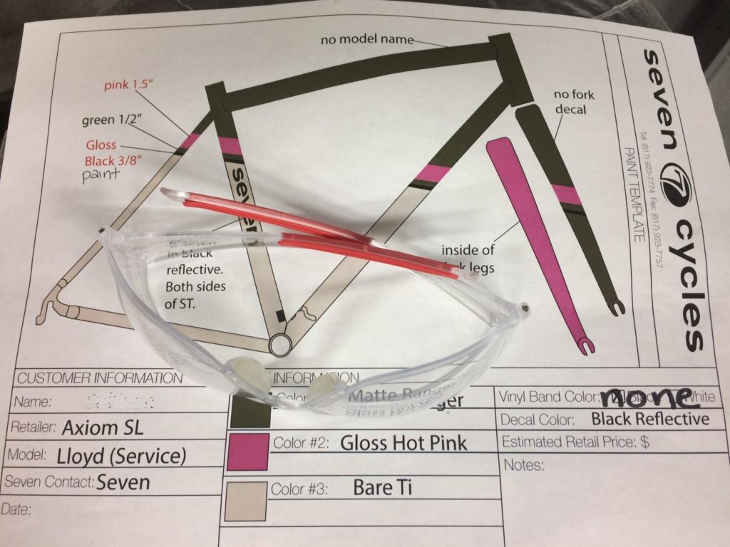 A Seven paint template invoving Matt Ranger, Gloss Hot Pink, and brushed titanium