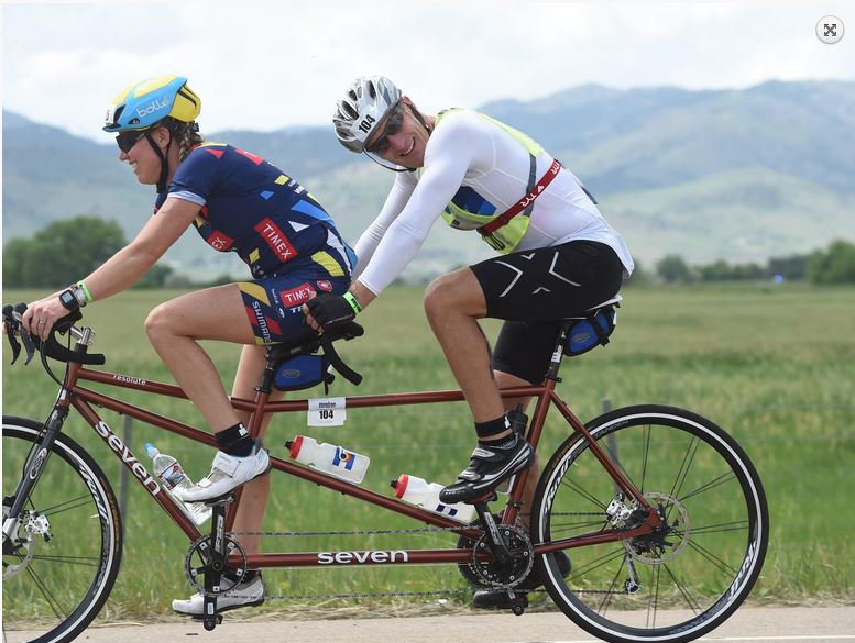A blind cyclist stokes a seven Resolute in the Race Across America