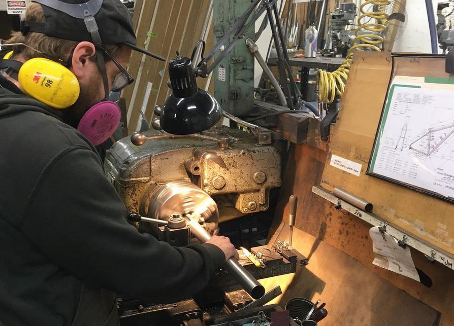 cutting a tube in a lathe