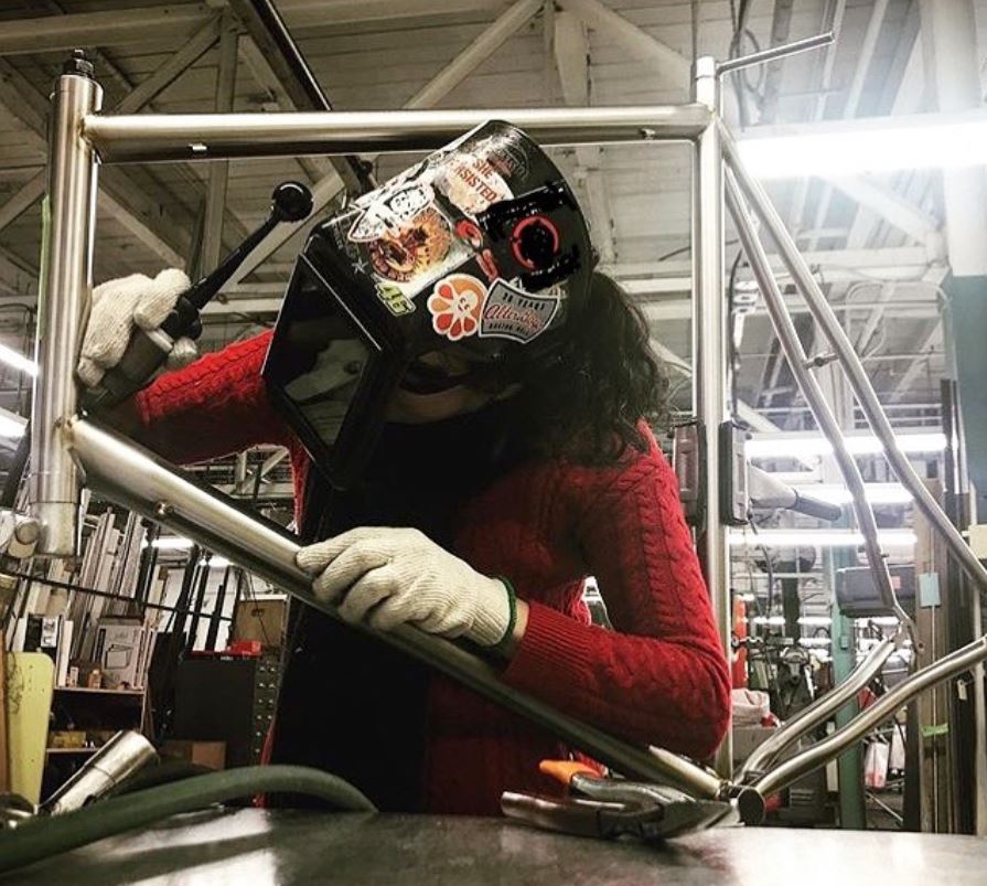 welding a titanium bicycle frame