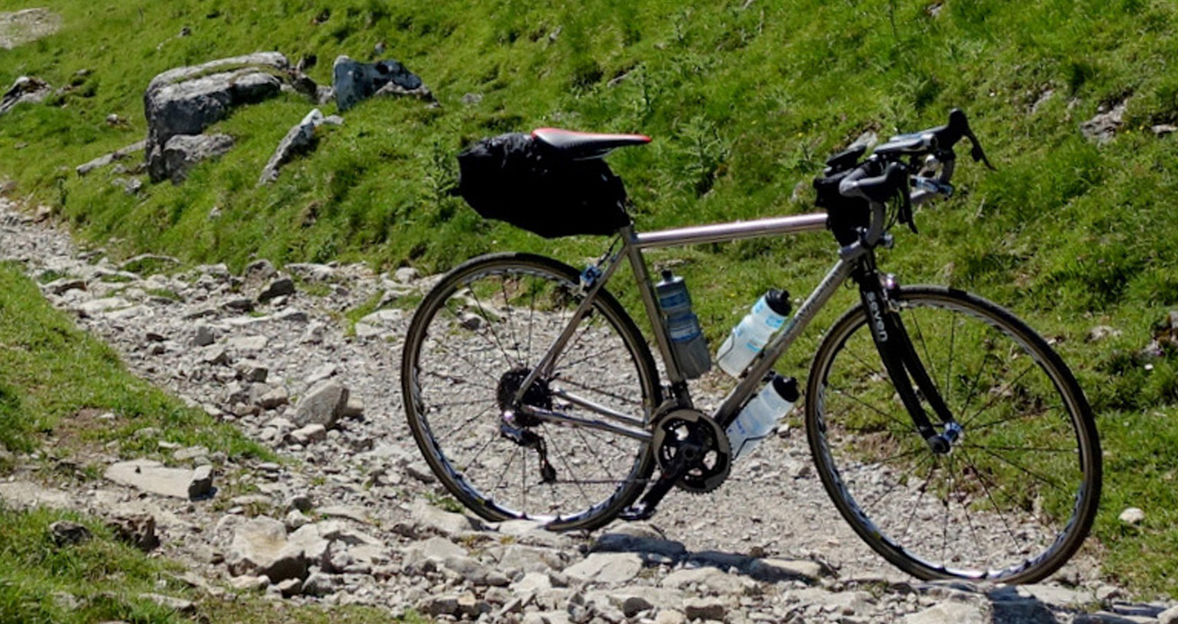 RedSky bike on a gravel road