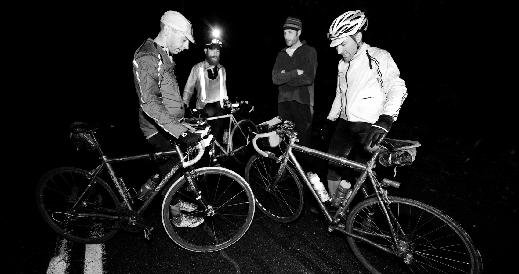 riders gather in the black of night to ride long distances together